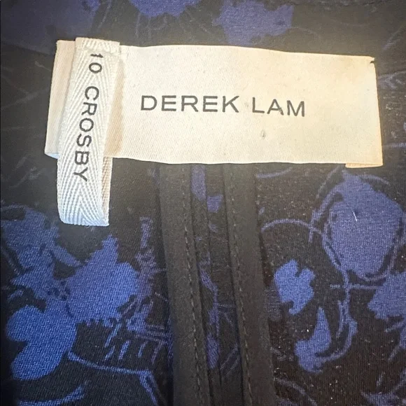 Derek Lam Navy Floral Silk Blazer - Picture 6 of 8